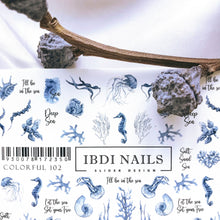 Load image into Gallery viewer, IBDI NAILS slider - COLORFUL 102 - Watercolour Ocean