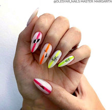 Load image into Gallery viewer, IBDI NAILS - AIR  slider 162 - black and White leaves &amp; Stems