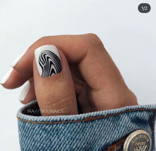 Load image into Gallery viewer, IBDI NAILS - AIR  slider 165 Black and White Wave Pattern