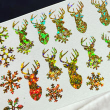 Load image into Gallery viewer, Metallic Christmas Stags &amp; snowflakes