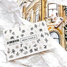 Load image into Gallery viewer, IBDI NAILS slider - AIR FOIL 13 - Gold &amp; Black Floral Sketches