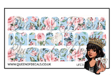 Load image into Gallery viewer, Blue &amp; Pink Roses NAIL WRAP