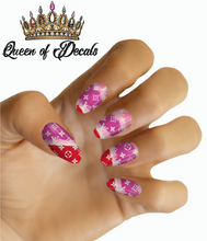 Load image into Gallery viewer, LV Tie-Dye Red NAIL WRAP