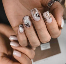 Load image into Gallery viewer, IBDI NAILS slider - AIR FOIL 13 - Gold &amp; Black Floral Sketches