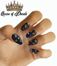 Load image into Gallery viewer, Black &amp; Multi LV NAIL WRAP