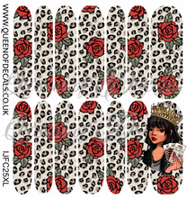 Load image into Gallery viewer, Leopard &amp; Retro Roses NAIL WRAP