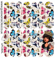 Load image into Gallery viewer, Butterflies &amp; Script NAIL WRAP
