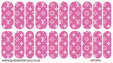 Load image into Gallery viewer, LV Signature Print (Pink) NAIL WRAP