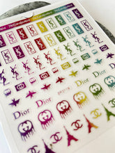 Load image into Gallery viewer, RAINBOW METALLIC Logo Nail Art Sheet MIXED