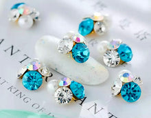 Load image into Gallery viewer, Bling Cluster (x2)  - Aqua, Pearl, Crystal  &amp; Crystal AB