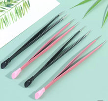 Load image into Gallery viewer, Double ended decal/sticker Tweezers with silicone tool