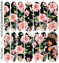 Load image into Gallery viewer, Black &amp; Pink Roses NAIL WRAP
