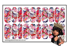 Load image into Gallery viewer, Skull and Roses NAIL WRAP