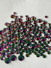 Load image into Gallery viewer, Colour Shifting Green/Purple/Gold Crystal Nail Gems (mixed sizes x140)