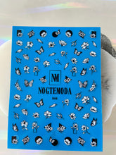 Load image into Gallery viewer, NOGTEMODA Nail stickers 044 - Black and White Florals &amp; Butterflies