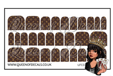 Load image into Gallery viewer, LV Signature Print (Brown) NAIL WRAP