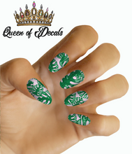 Load image into Gallery viewer, Pink &amp; Tropic Leafy NAIL WRAP