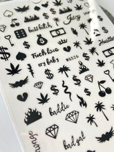 Load image into Gallery viewer, HUSTLER Nail Art Stickers - Black