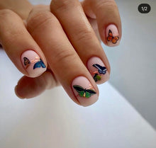 Load image into Gallery viewer, IBDI NAILS slider - COLORFUL 96 - Foliage &amp; Butterflies