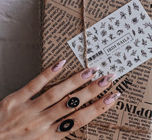 Load image into Gallery viewer, IBDI NAILS slider - AIR FOIL 13 - Gold &amp; Black Floral Sketches