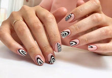 Load image into Gallery viewer, IBDI NAILS - AIR  slider 165 Black and White Wave Pattern