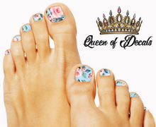 Load image into Gallery viewer, Blue &amp; Pink Roses NAIL WRAP