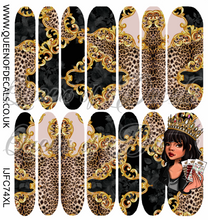 Load image into Gallery viewer, Black &amp; Gold Brocade NAIL WRAP
