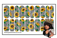 Load image into Gallery viewer, SUNFLOWERS &amp; Stripes NAIL WRAP