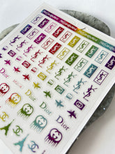 Load image into Gallery viewer, RAINBOW METALLIC Logo Nail Art Sheet MIXED