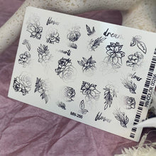 Load image into Gallery viewer, MilliArt Nails - Black &amp; White floral fade