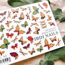 Load image into Gallery viewer, IBDI NAILS slider - COLORFUL 118 -  Butterfly Leaves