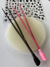 Load image into Gallery viewer, Double ended decal/sticker Tweezers with silicone tool