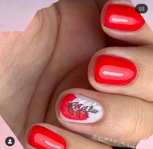 Load image into Gallery viewer, IBDI NAILS - AIR  slider 164- Black &amp; White leaf and floral pattern