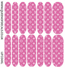 Load image into Gallery viewer, LV Signature Print (Pink) NAIL WRAP