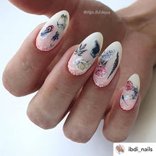 Load image into Gallery viewer, IBDI NAILS slider - COLORFUL 106 - Feathers, Florals, &amp; Fluttering