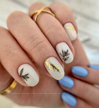 Load image into Gallery viewer, IBDI NAILS slider - AIR FOIL 13 - Gold &amp; Black Floral Sketches