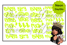 Load image into Gallery viewer, Graffiti style words decal Neon/Day GLO