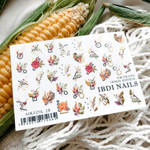 Load image into Gallery viewer, IBDI NAILS slider AIR FOIL 28 - Floral &amp; Gold Accents