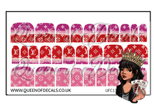 Load image into Gallery viewer, LV Tie-Dye Red NAIL WRAP
