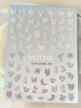 Load image into Gallery viewer, COMBI METALLIC 009 White &amp; Silver Geo animals