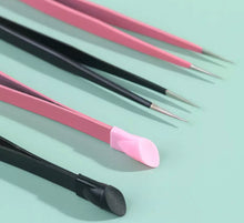 Load image into Gallery viewer, Double ended decal/sticker Tweezers with silicone tool