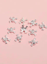Load image into Gallery viewer, Silver Skull Charm x 4