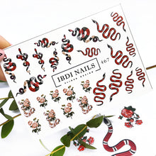 Load image into Gallery viewer, IBDI NAILS slider - 467 - Floral &amp; Stripe Snakes