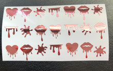 Load image into Gallery viewer, ROSE GOLD ‘lips and drips’ vinyl stickers