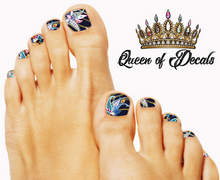 Load image into Gallery viewer, Navy Paisley &amp; Chains NAIL WRAP