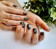 Load image into Gallery viewer, IBDI NAILS slider - AIR FOIL 13 - Gold &amp; Black Floral Sketches