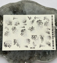 Load image into Gallery viewer, MilliArt Nails - Black &amp; White floral fade