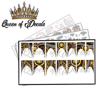 Load image into Gallery viewer, Medusa, black and gold animal print ‘Deep French