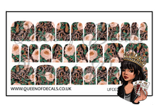 Load image into Gallery viewer, Leopard &amp; Cream Roses NAIL WRAP