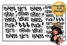 Load image into Gallery viewer, Metallic Graffiti Words